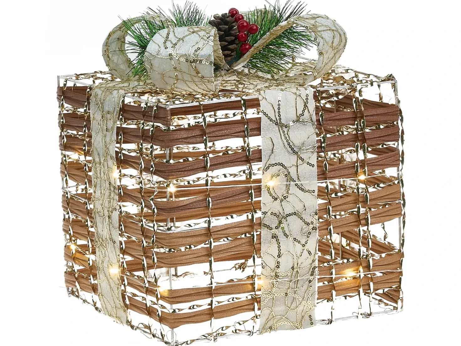 LED TISSO Regali di Natale 20/25/30 cm Marrone