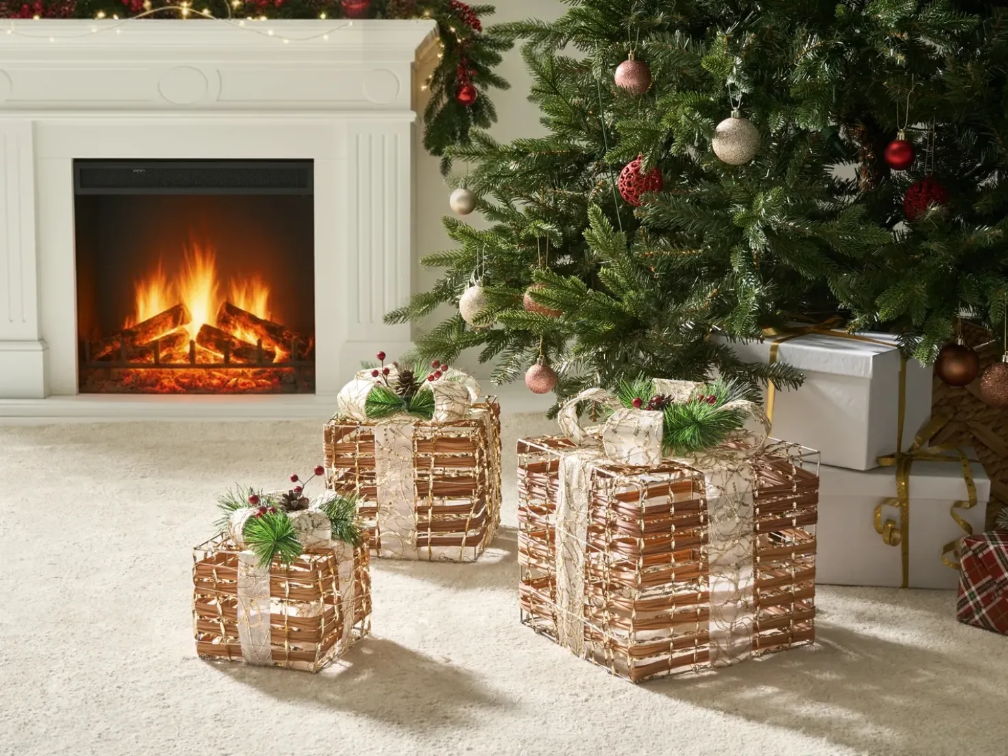 LED TISSO Regali di Natale 20/25/30 cm Marrone
