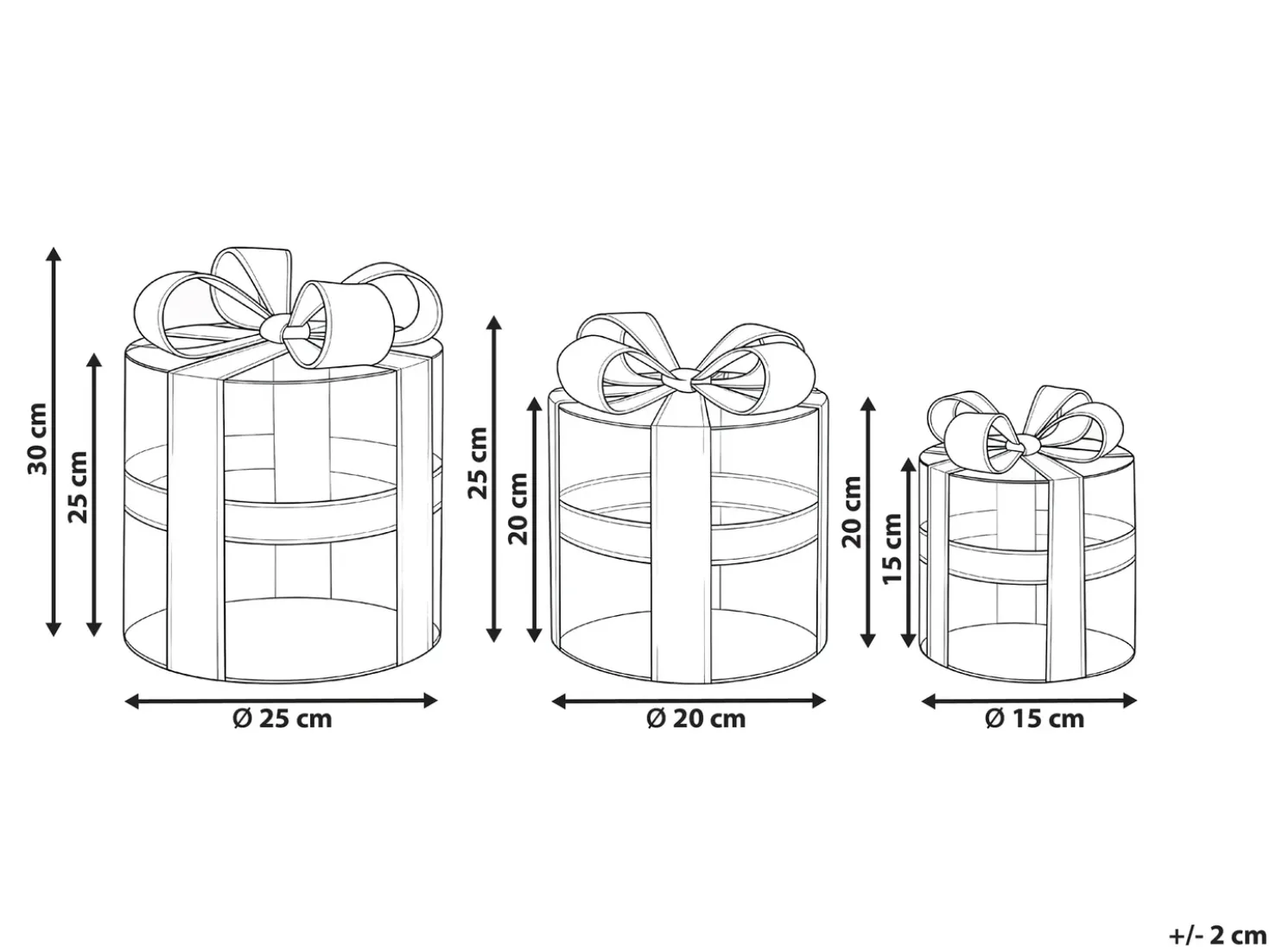 LED VEJLEN Regali di Natale 20/25/30 cm Beige