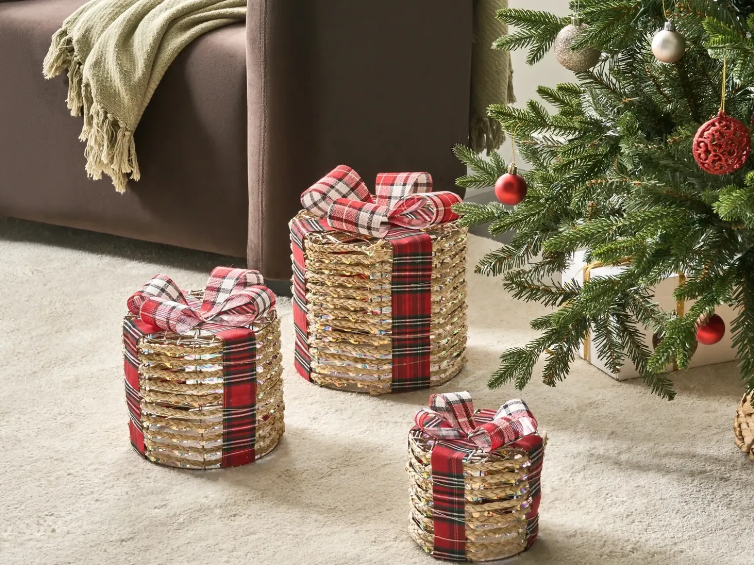 LED VEJLEN Regali di Natale 20/25/30 cm Beige