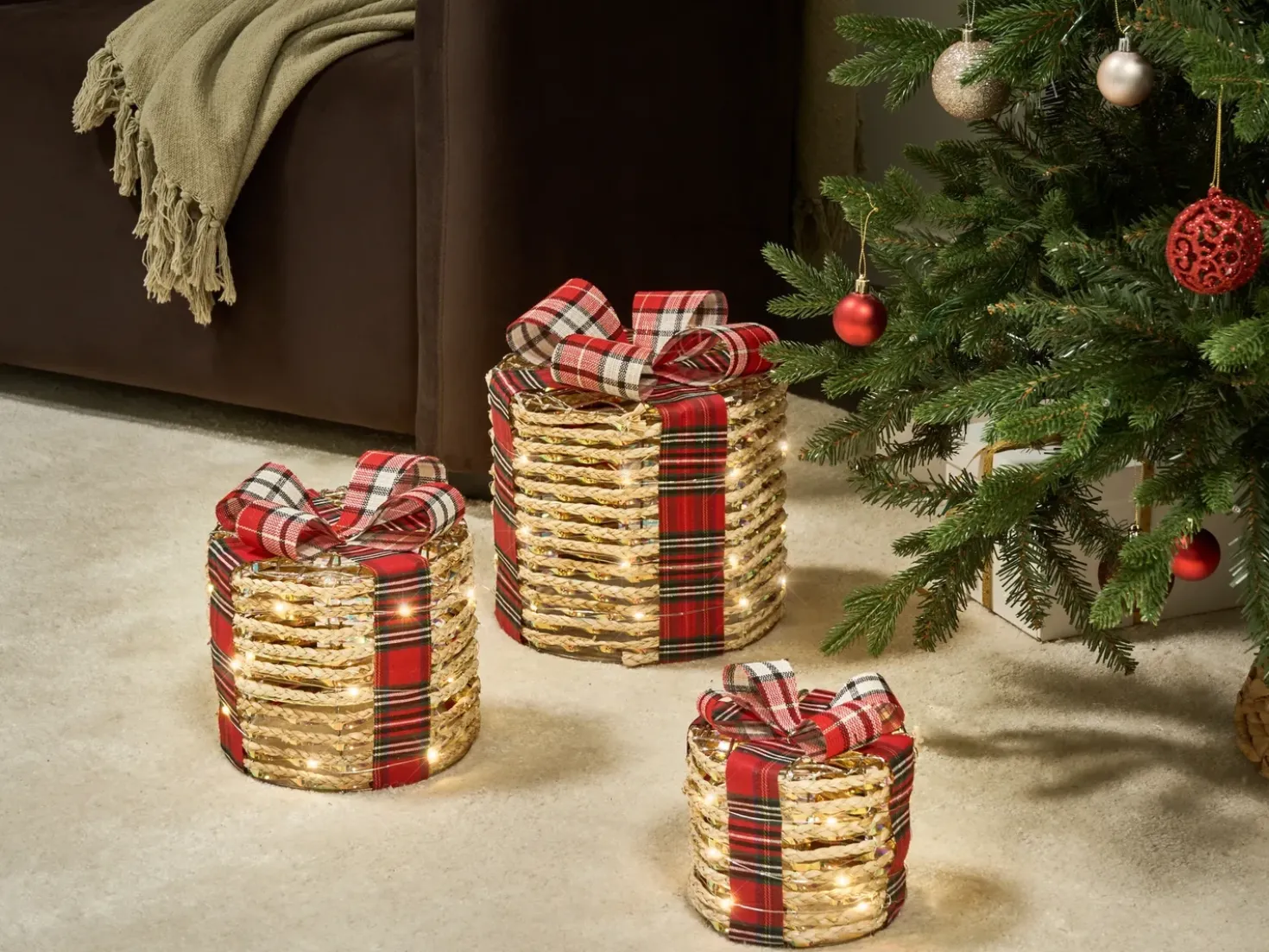 LED VEJLEN Regali di Natale 20/25/30 cm Beige