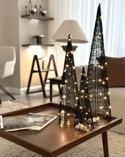 LED VEJLESO Albero di Natale 40/60/80 cm Nero