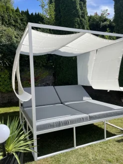 Lettino da giardino PALLANZA Metallo Bianco