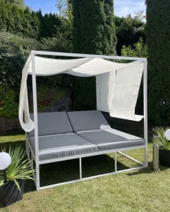 Lettino da giardino PALLANZA Metallo Bianco