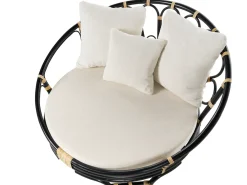 Lettino da giardino ROSSANO Rattan Nero