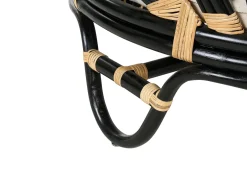 Lettino da giardino ROSSANO Rattan Nero