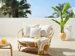 Lettino da giardino ROSSANO Rattan Naturale