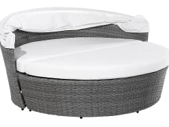 Lettino da giardino SYLT LUX Rattan sintetico (PE) Grigio