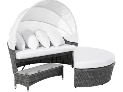 Lettino da giardino SYLT LUX Rattan sintetico (PE) Grigio