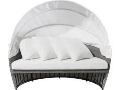 Lettino da giardino SYLT LUX Rattan sintetico (PE) Grigio