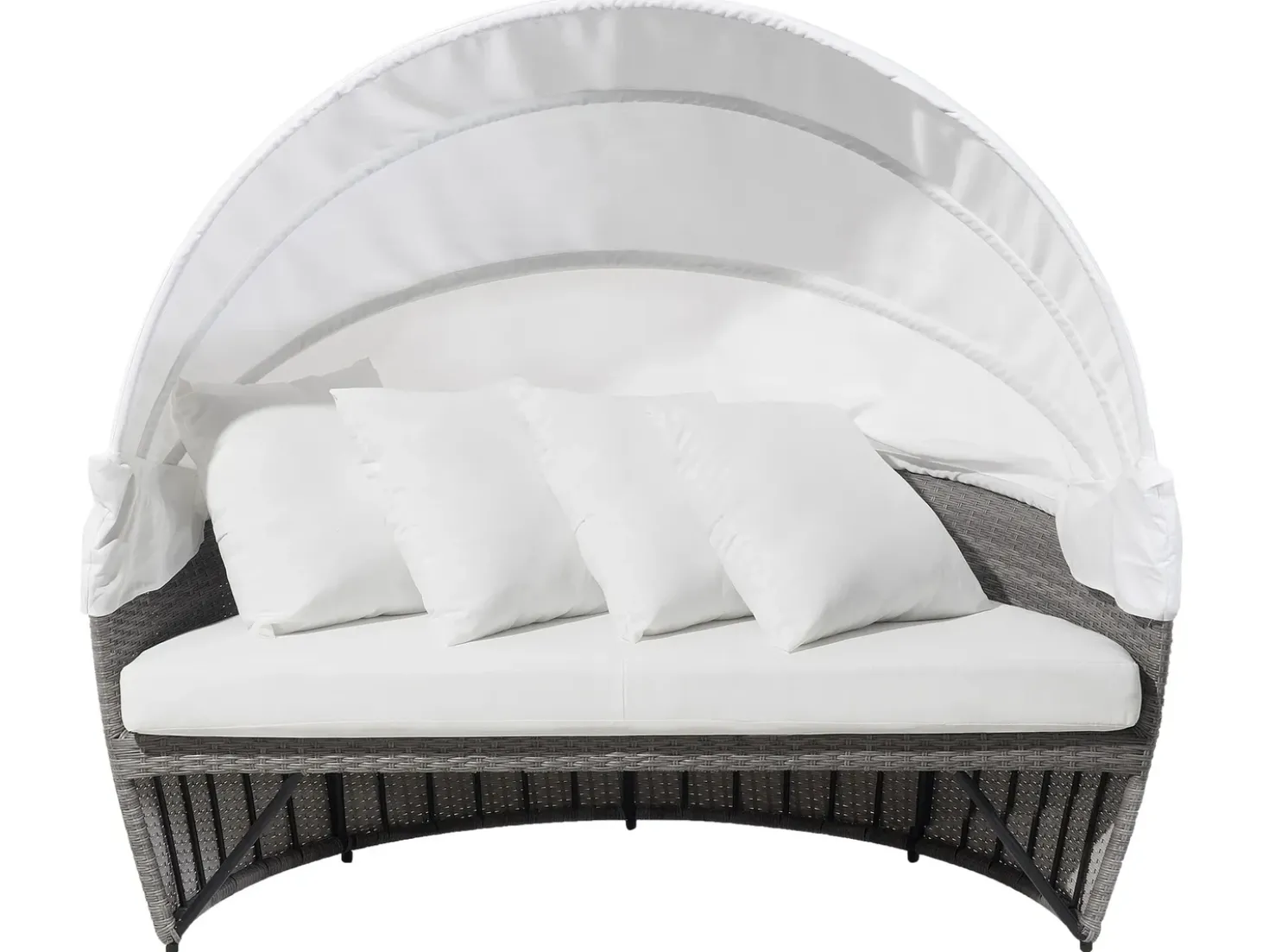 Lettino da giardino SYLT LUX Rattan sintetico (PE) Grigio
