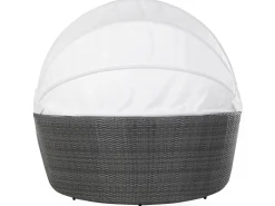 Lettino da giardino SYLT LUX Rattan sintetico (PE) Grigio