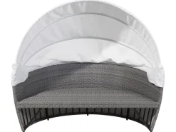 Lettino da giardino SYLT LUX Rattan sintetico (PE) Grigio