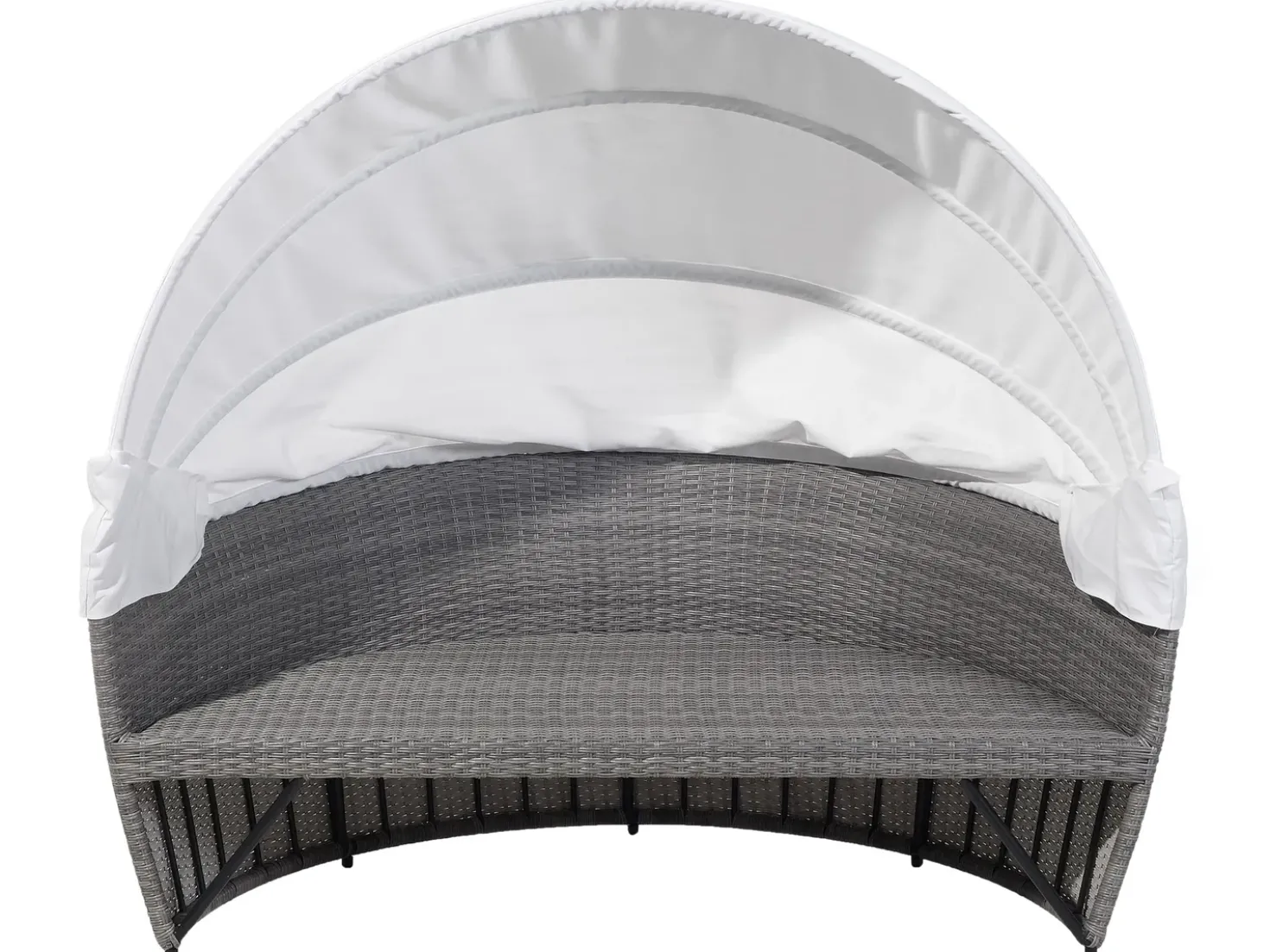 Lettino da giardino SYLT LUX Rattan sintetico (PE) Grigio