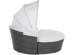Lettino da giardino SYLT LUX Rattan sintetico (PE) Grigio