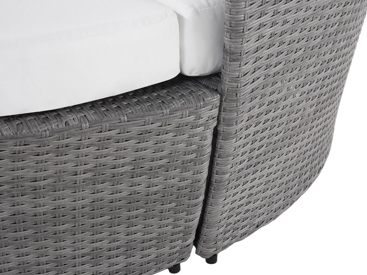 Lettino da giardino SYLT LUX Rattan sintetico (PE) Grigio