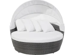 Lettino da giardino SYLT LUX Rattan sintetico (PE) Grigio