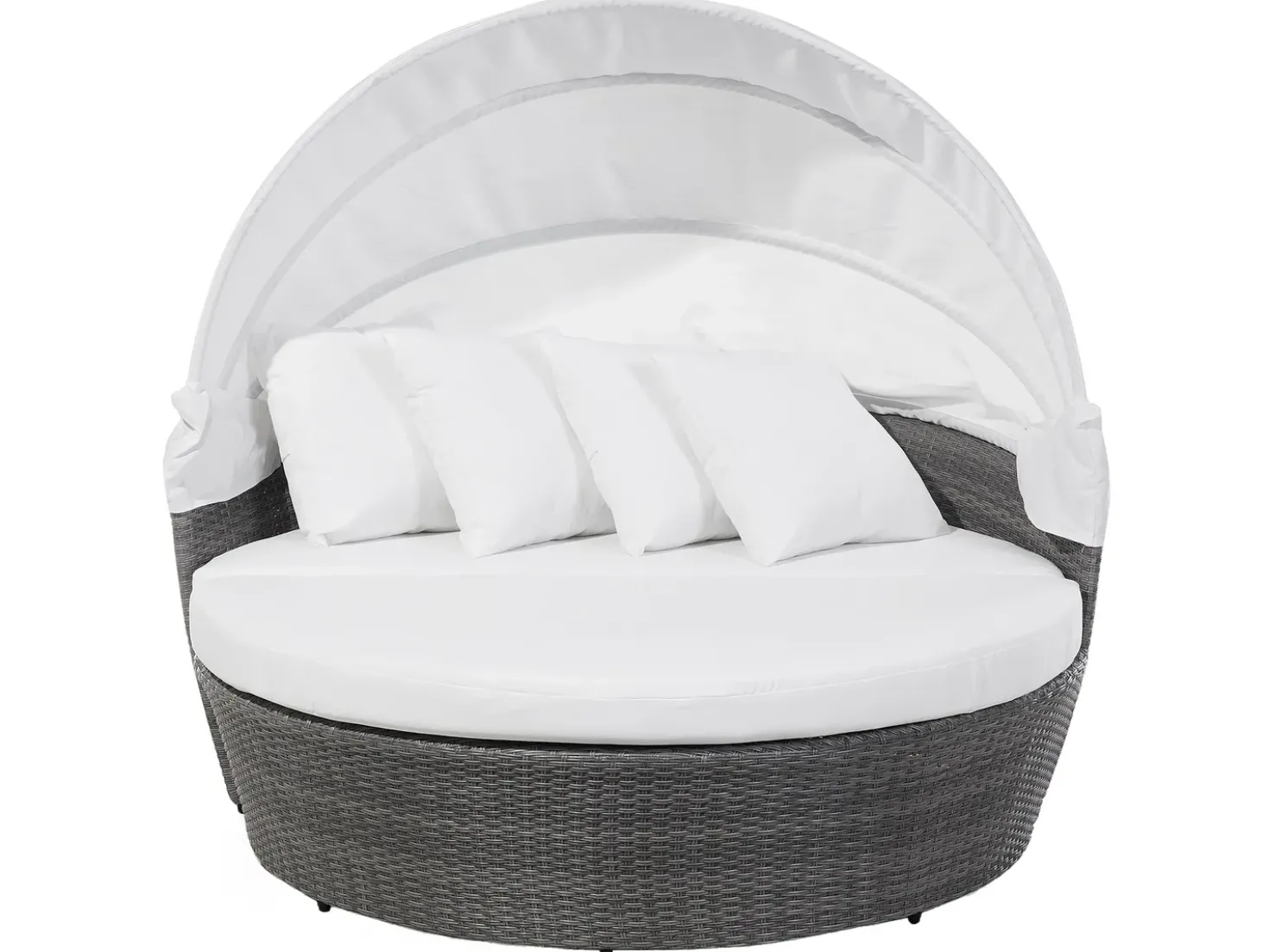 Lettino da giardino SYLT LUX Rattan sintetico (PE) Grigio