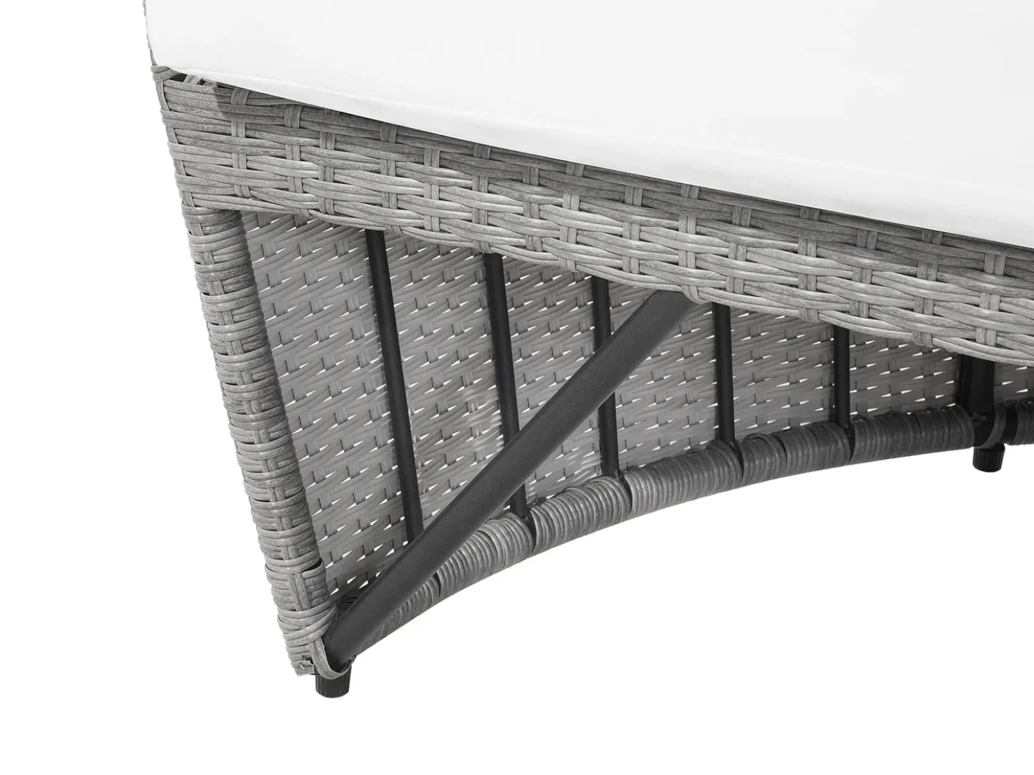 Lettino da giardino SYLT LUX Rattan sintetico (PE) Grigio