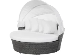 Lettino da giardino SYLT LUX Rattan sintetico (PE) Grigio