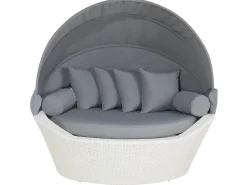 Lettino da giardino SYLT Rattan sintetico (PE) Bianco
