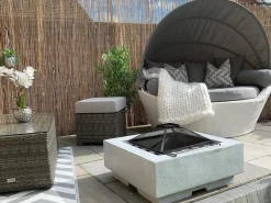 Lettino da giardino SYLT Rattan sintetico (PE) Bianco