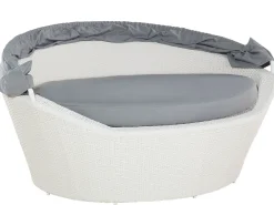 Lettino da giardino SYLT Rattan sintetico (PE) Bianco