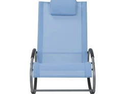 Lettino Prendisole a Dondolo CAMPO Tessuto Blu