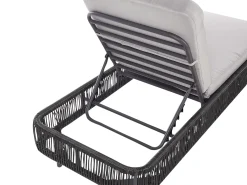 Lettino Prendisole con Cuscino OSINI Rattan sintetico (PE) Grigio