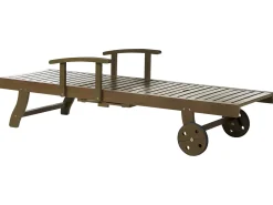 Lettino Prendisole con Cuscino AMANTEA PREMIUM II Legno d'acacia Rosso