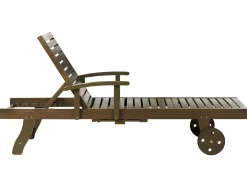 Lettino Prendisole con Cuscino AMANTEA PREMIUM II Legno d'acacia Rosso
