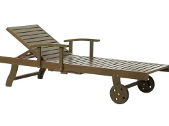 Lettino Prendisole con Cuscino AMANTEA PREMIUM II Legno d'acacia Grigio chiaro