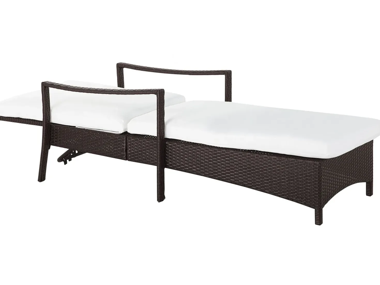 Lettino Prendisole con Cuscino VASTO Rattan sintetico (PE) Marrone