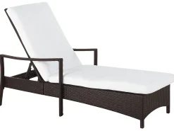 Lettino Prendisole con Cuscino VASTO Rattan sintetico (PE) Marrone