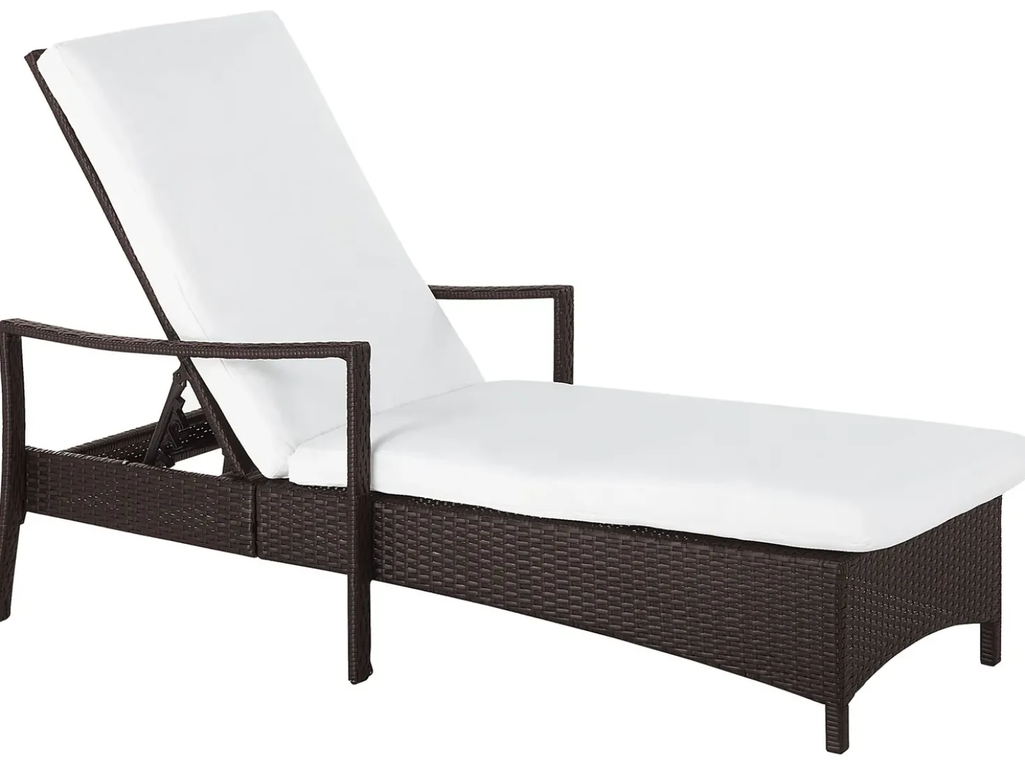 Lettino Prendisole con Cuscino VASTO Rattan sintetico (PE) Marrone