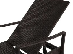 Lettino Prendisole con Cuscino VASTO Rattan sintetico (PE) Marrone