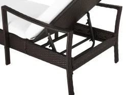 Lettino Prendisole con Cuscino VASTO Rattan sintetico (PE) Marrone