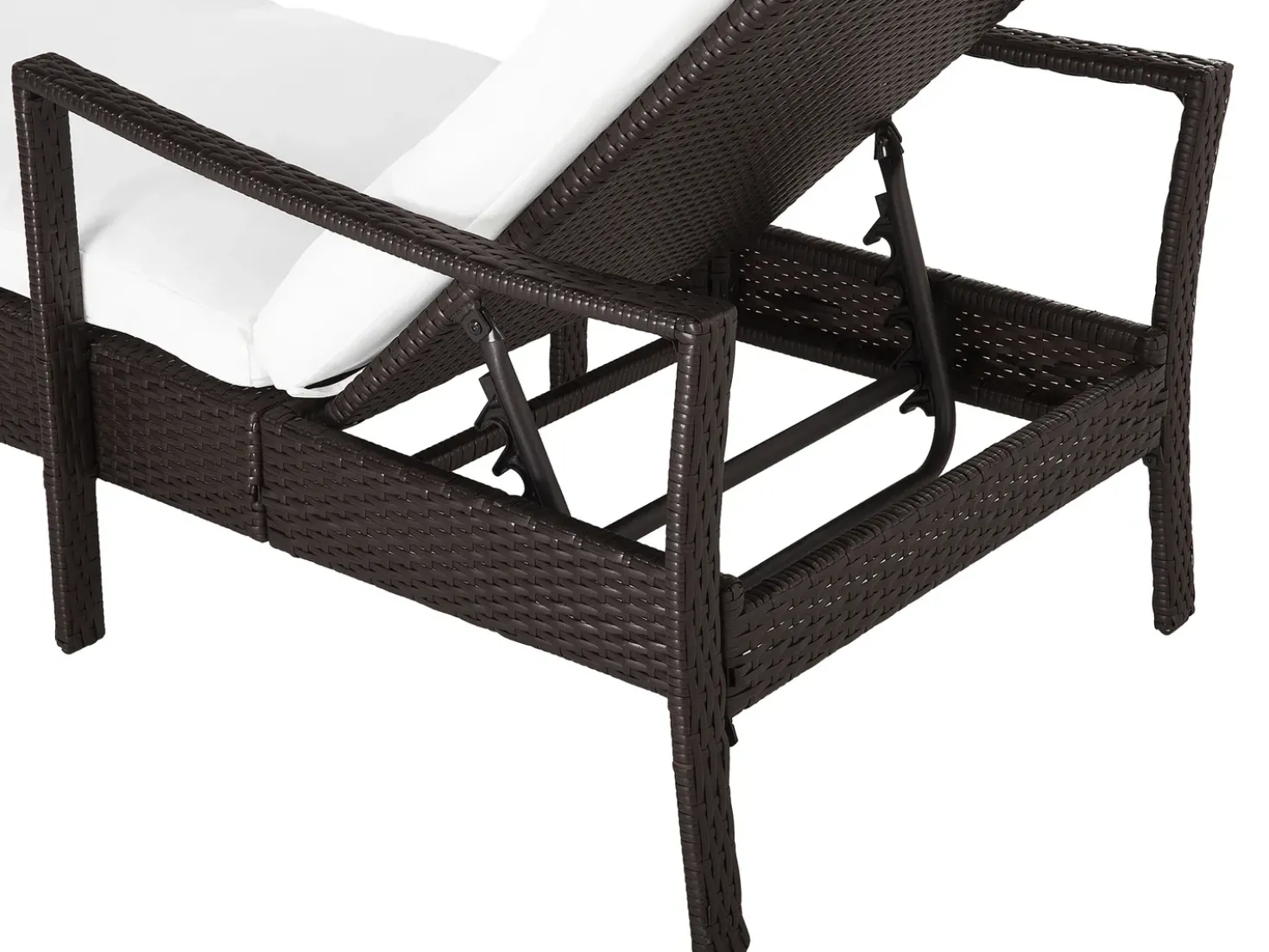 Lettino Prendisole con Cuscino VASTO Rattan sintetico (PE) Marrone