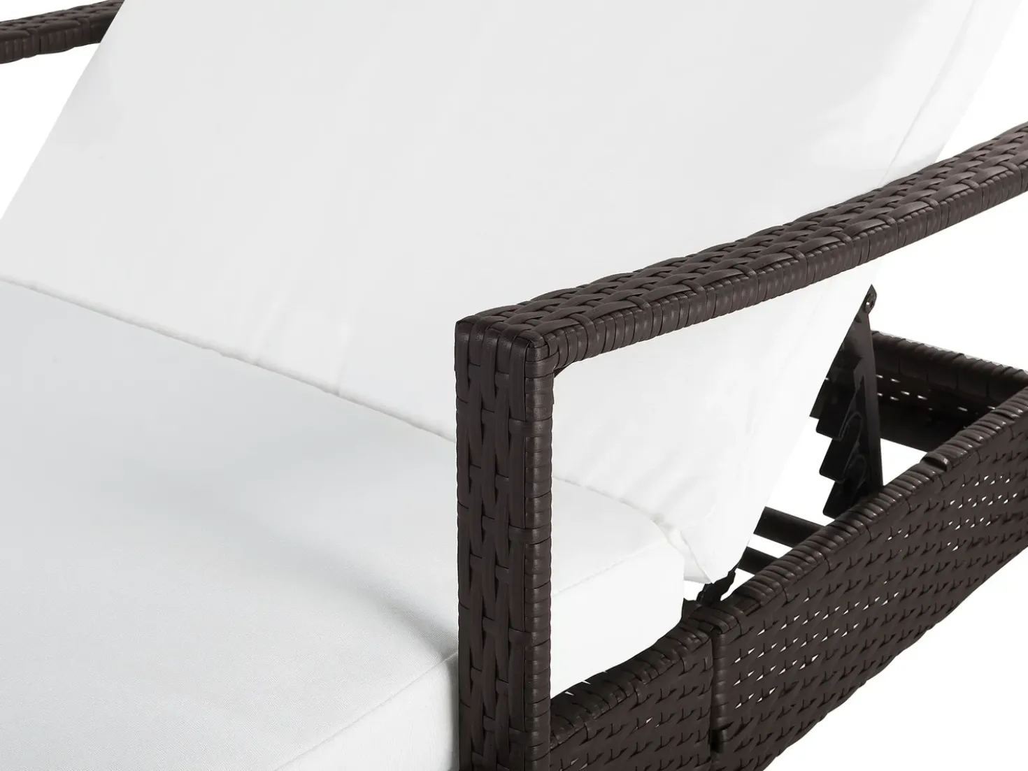 Lettino Prendisole con Cuscino VASTO Rattan sintetico (PE) Marrone