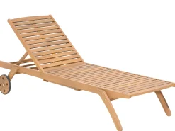Lettino Prendisole con Cuscino CESANA PREMIUM Legno d'acacia Blu