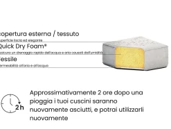 Lettino Prendisole con Cuscino AMELIA Metallo Beige chiaro