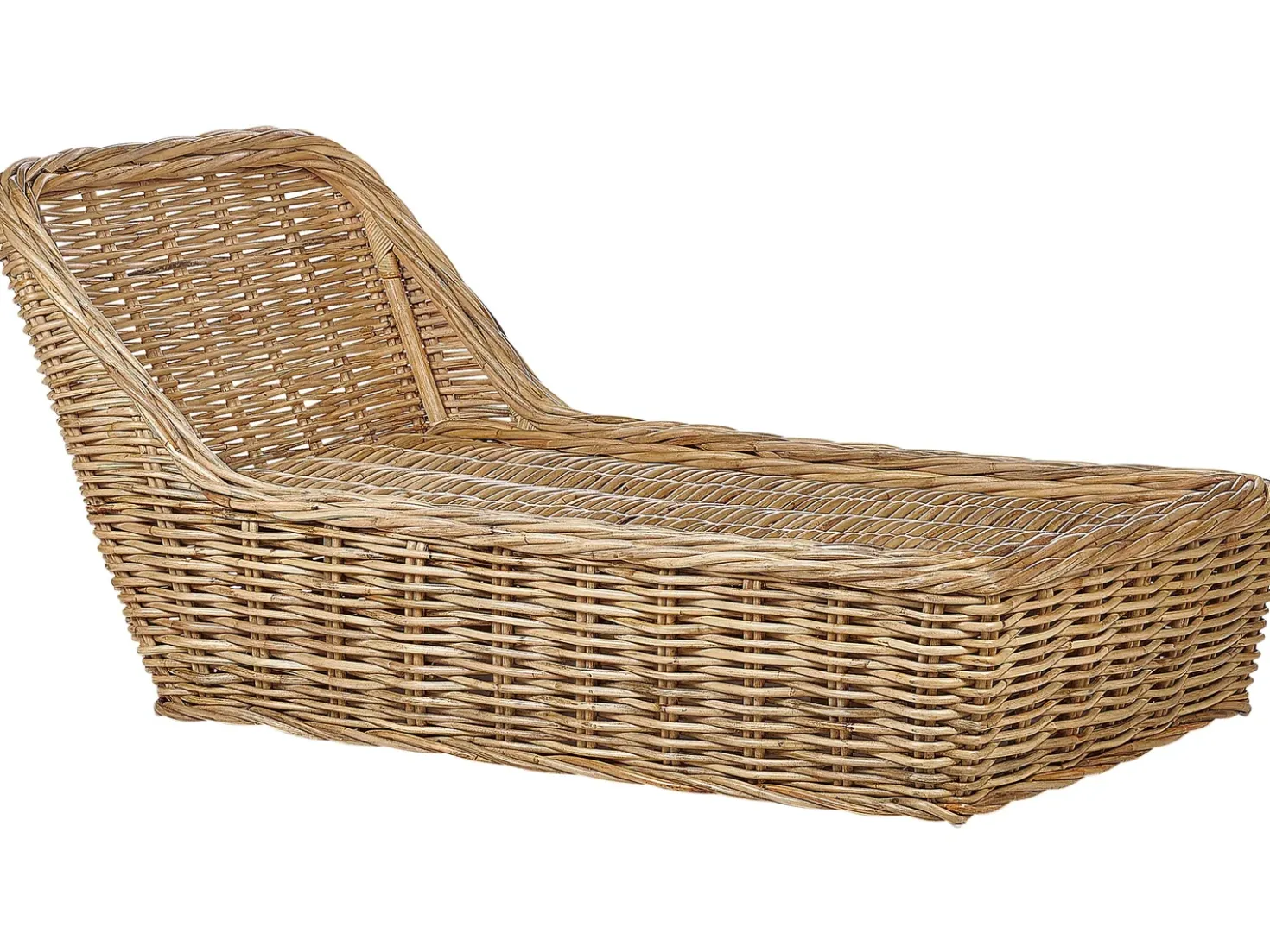 Lettino Prendisole con Cuscino BELSITO Rattan Naturale