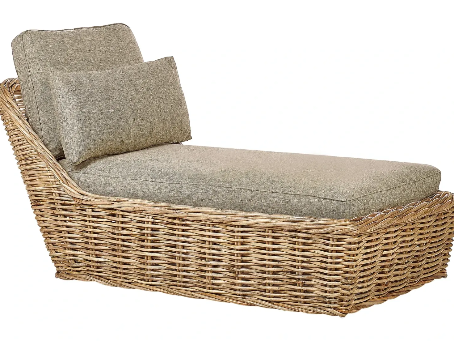 Lettino Prendisole con Cuscino BELSITO Rattan Naturale