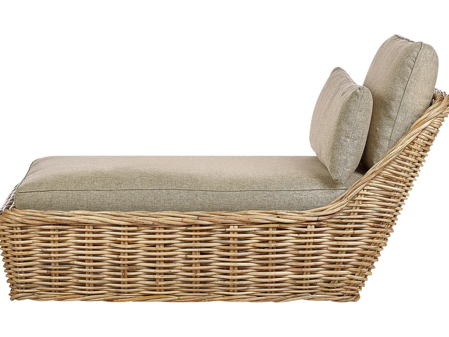 Lettino Prendisole con Cuscino BELSITO Rattan Naturale