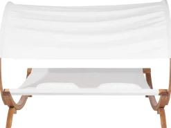 Lettino Prendisole con Cuscino TERAMO Legno di larice Bianco sporco