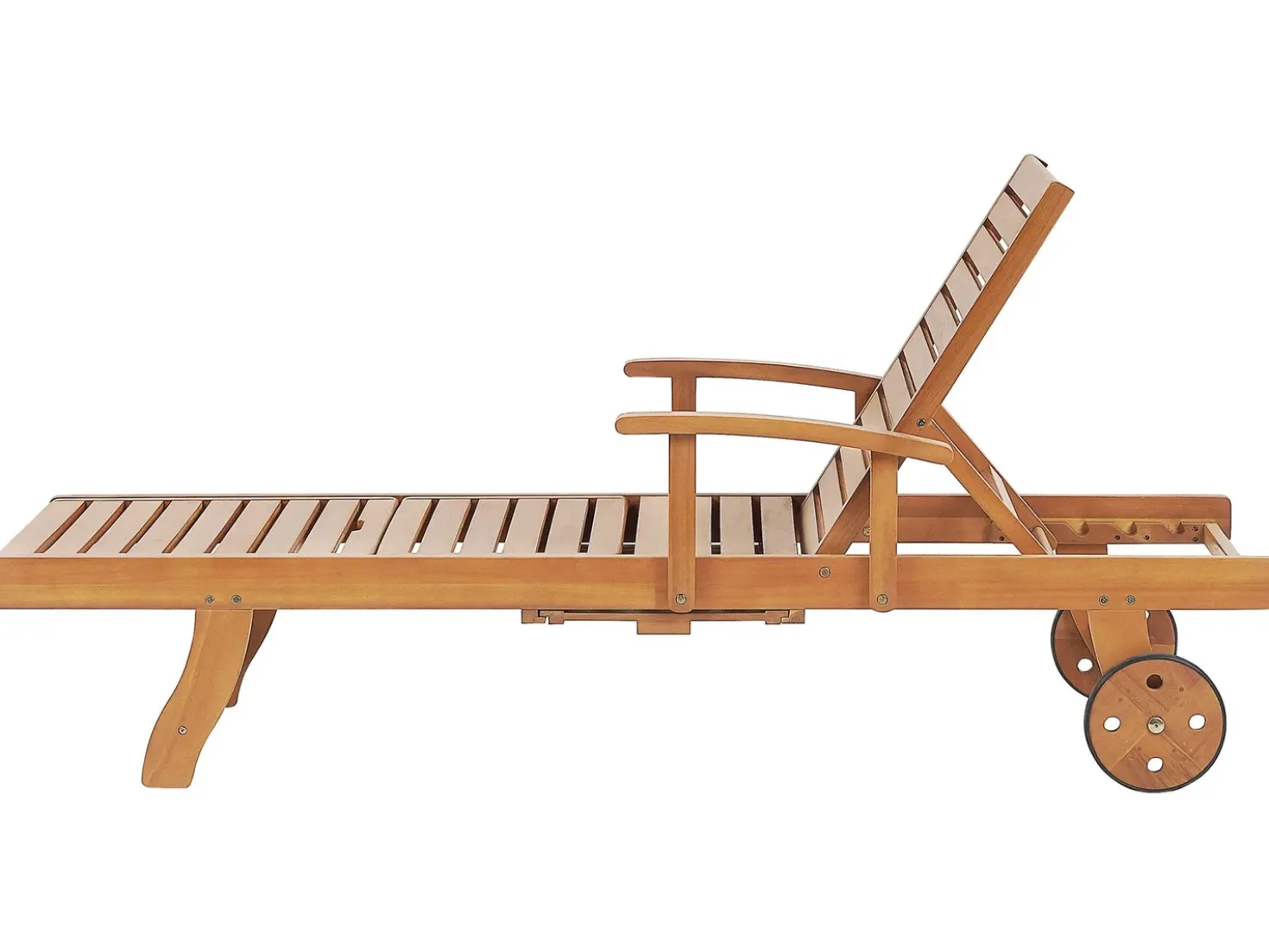 Lettino Prendisole con Cuscino JAVA PREMIUM Legno d'acacia Tortora