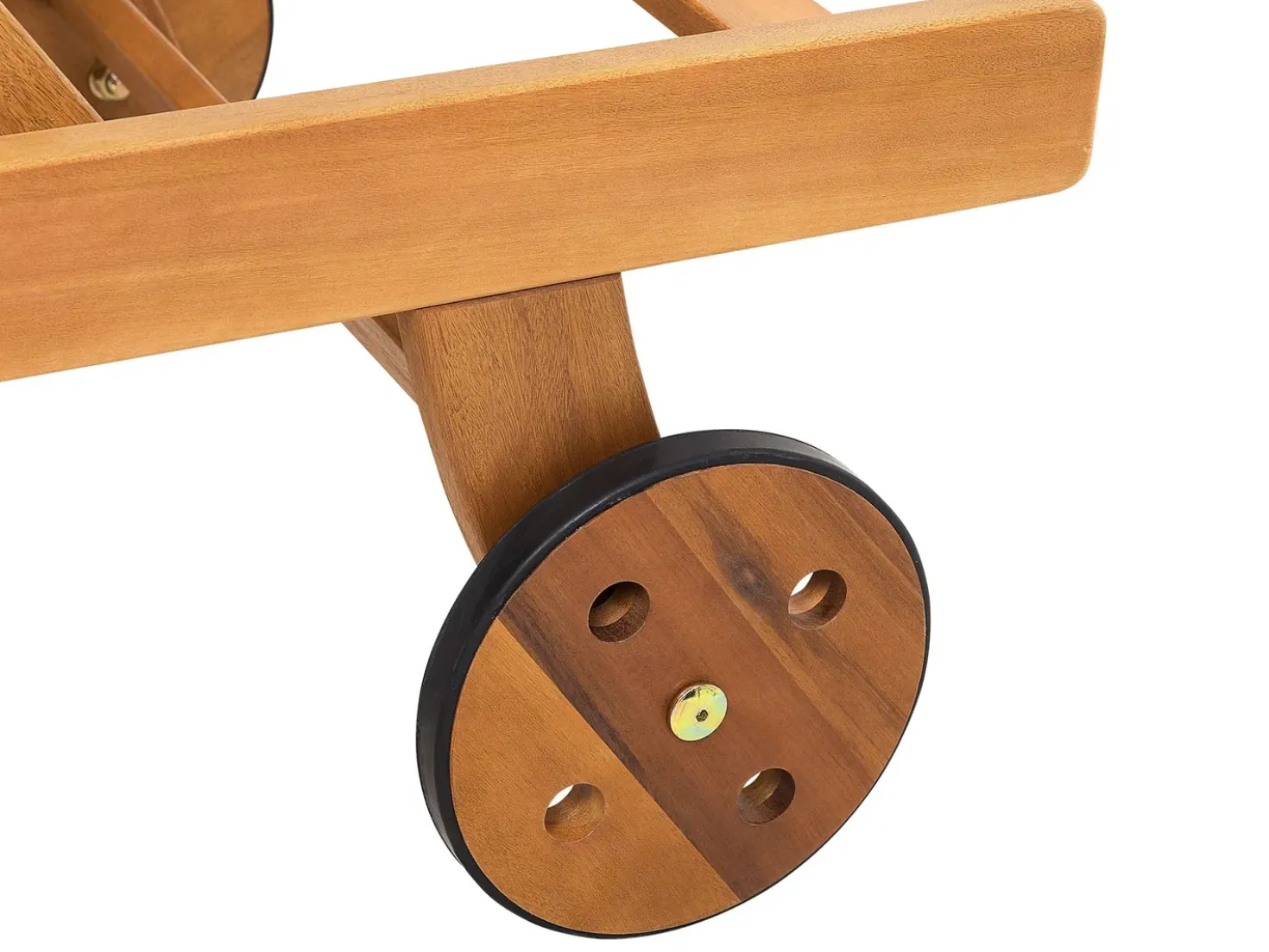 Lettino Prendisole con Cuscino JAVA PREMIUM Legno d'acacia Tortora
