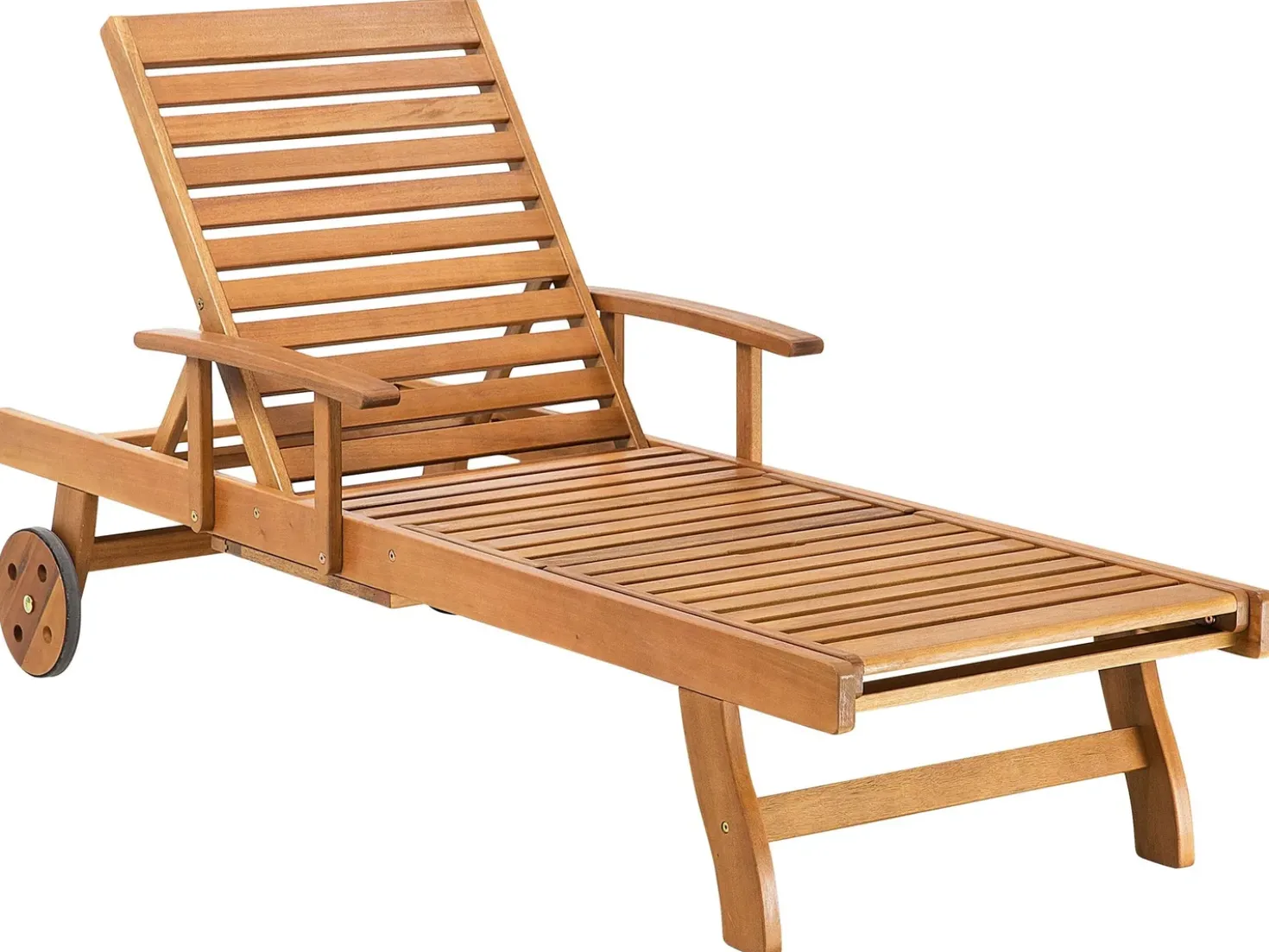 Lettino Prendisole con Cuscino JAVA PREMIUM Legno d'acacia Tortora