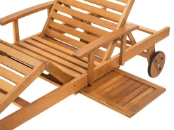 Lettino Prendisole con Cuscino JAVA PREMIUM Legno d'acacia Tortora