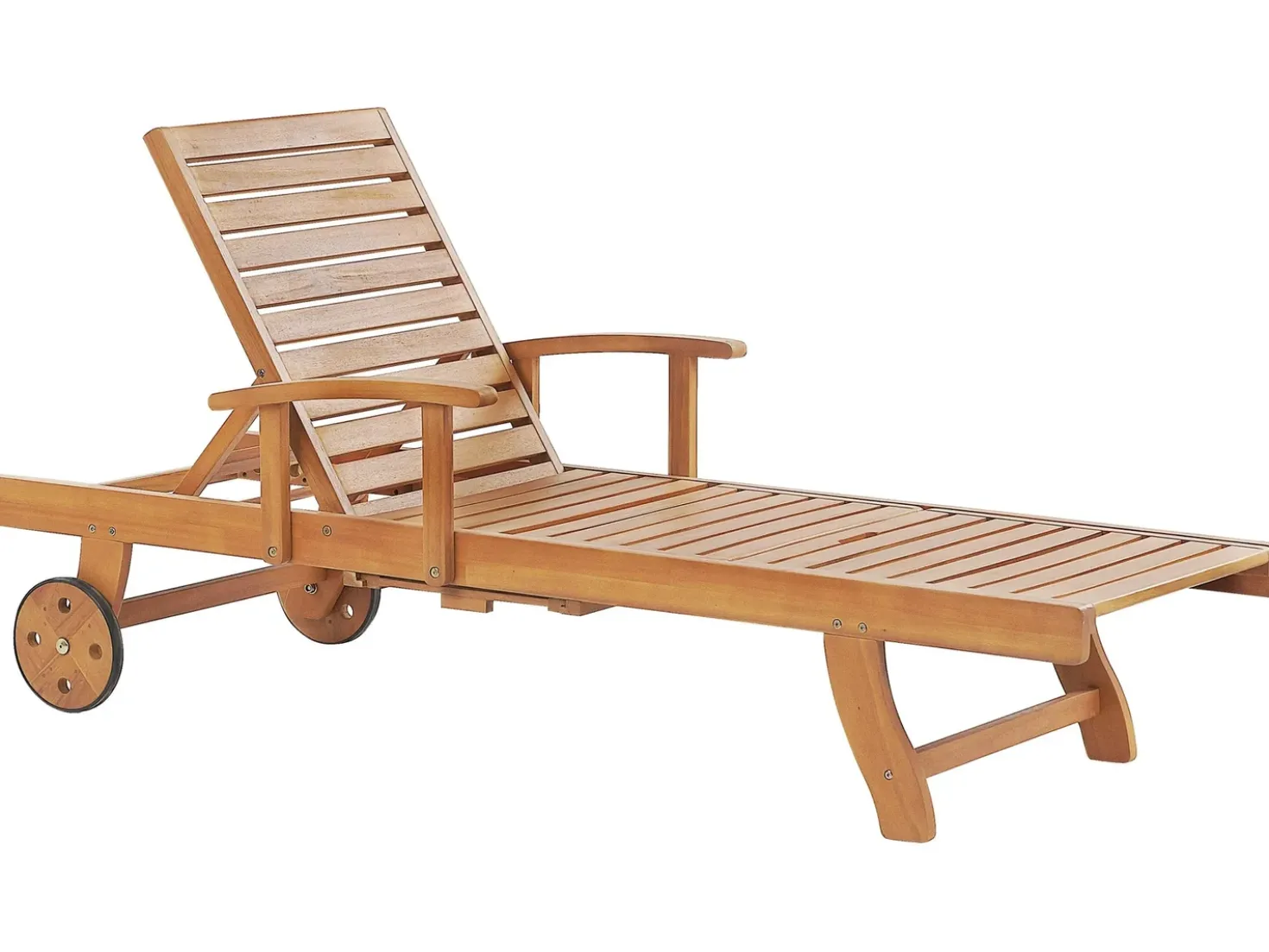 Lettino Prendisole con Cuscino JAVA PREMIUM Legno d'acacia Tortora
